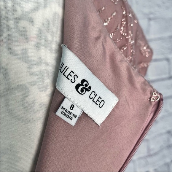 JULES AND CLEO Cap Sleeve Glitter Floral Tulle A-Line size 8 - Picture 9 of 9